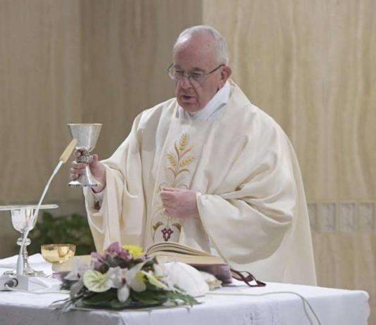 Santo Padre en su homilía de la Misa de esta mañana