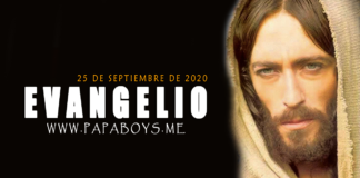 Evangelio del día, 25 de Septiembre de 2020